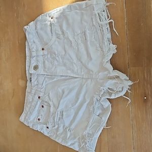Zara size 4 white distresses shorts